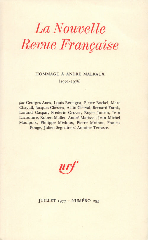 Hommage à André Malraux N° 295