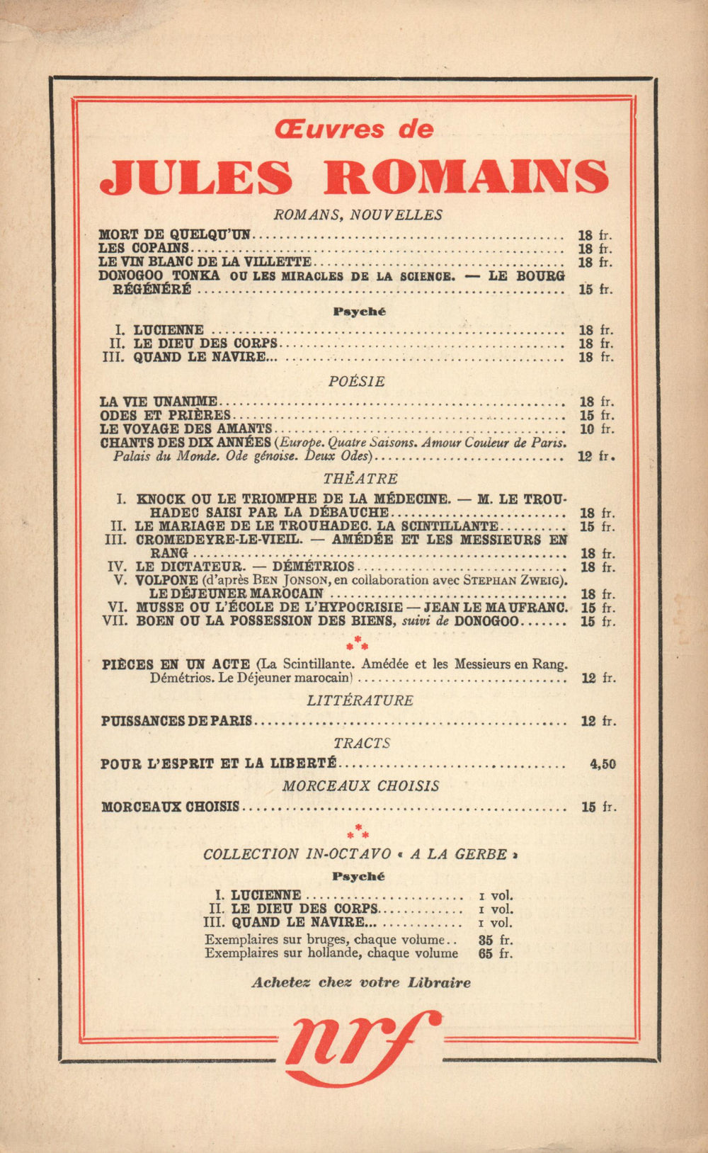 La Nouvelle Revue Française N° 298 (Juillet 1938)