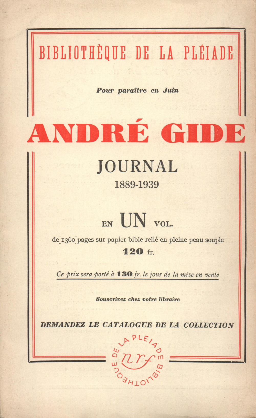 La Nouvelle Revue Française N' 309 (Juin 1939)