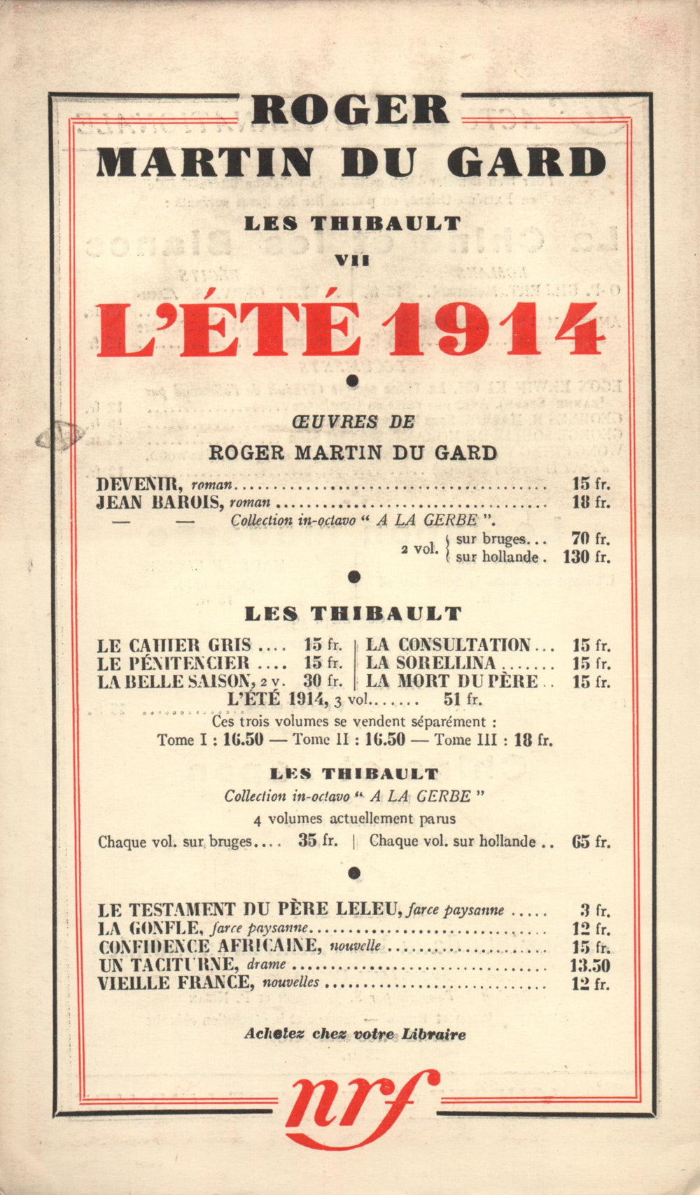 La Nouvelle Revue Française N° 280 (Janvier 1937)