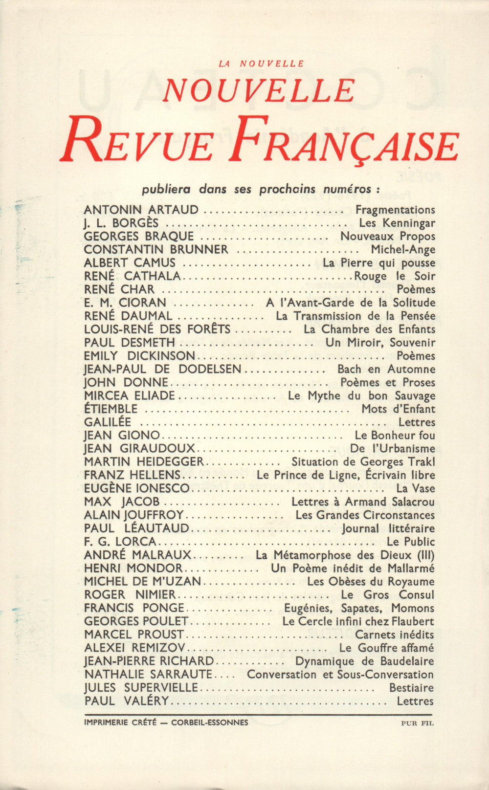 La Nouvelle Nouvelle Revue Française N' 28 (Avril 1955)