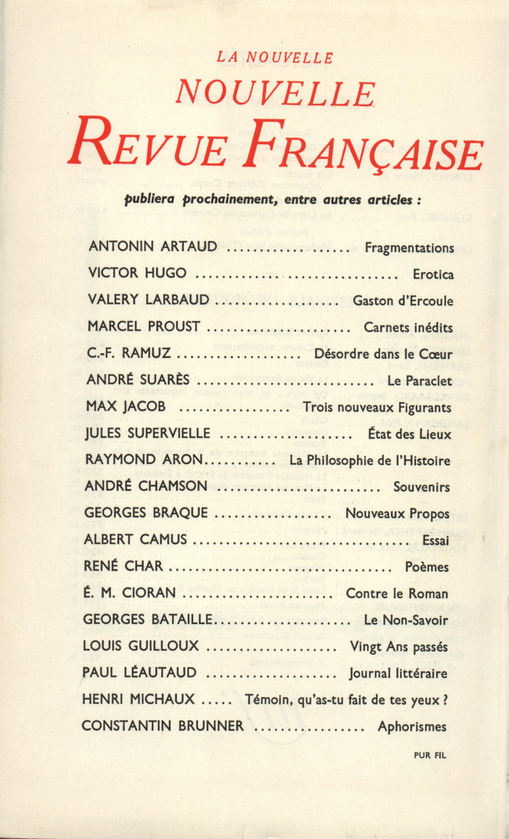 La Nouvelle Nouvelle Revue Française N' 7 (Juillet 1953)