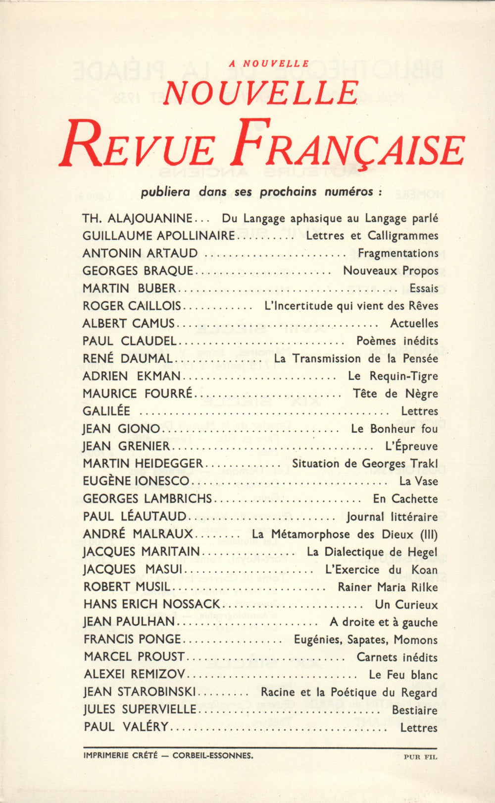 La Nouvelle Nouvelle Revue Française N' 44 (Aoűt 1956)
