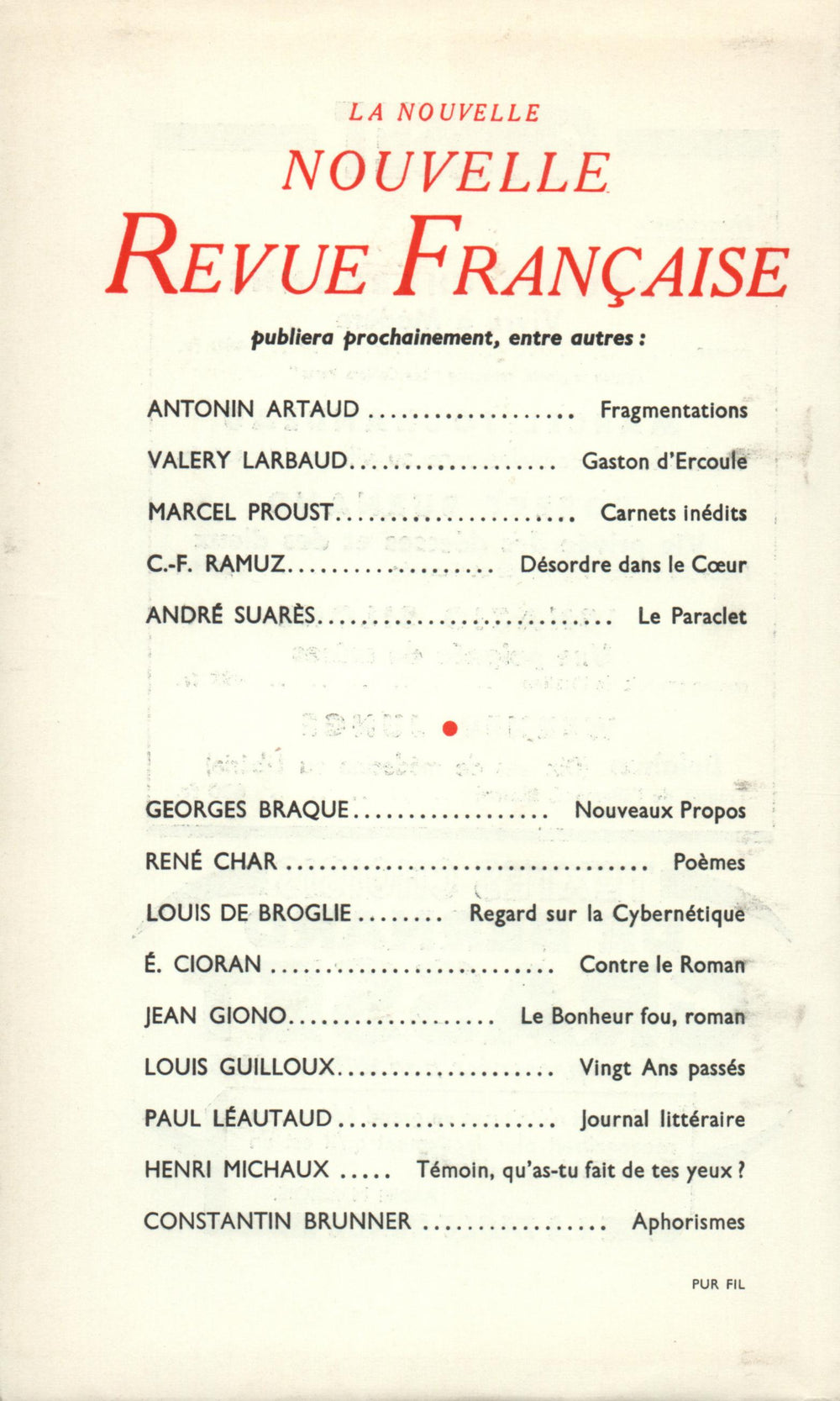La Nouvelle Nouvelle Revue Française N' 5 (Mai 1953)