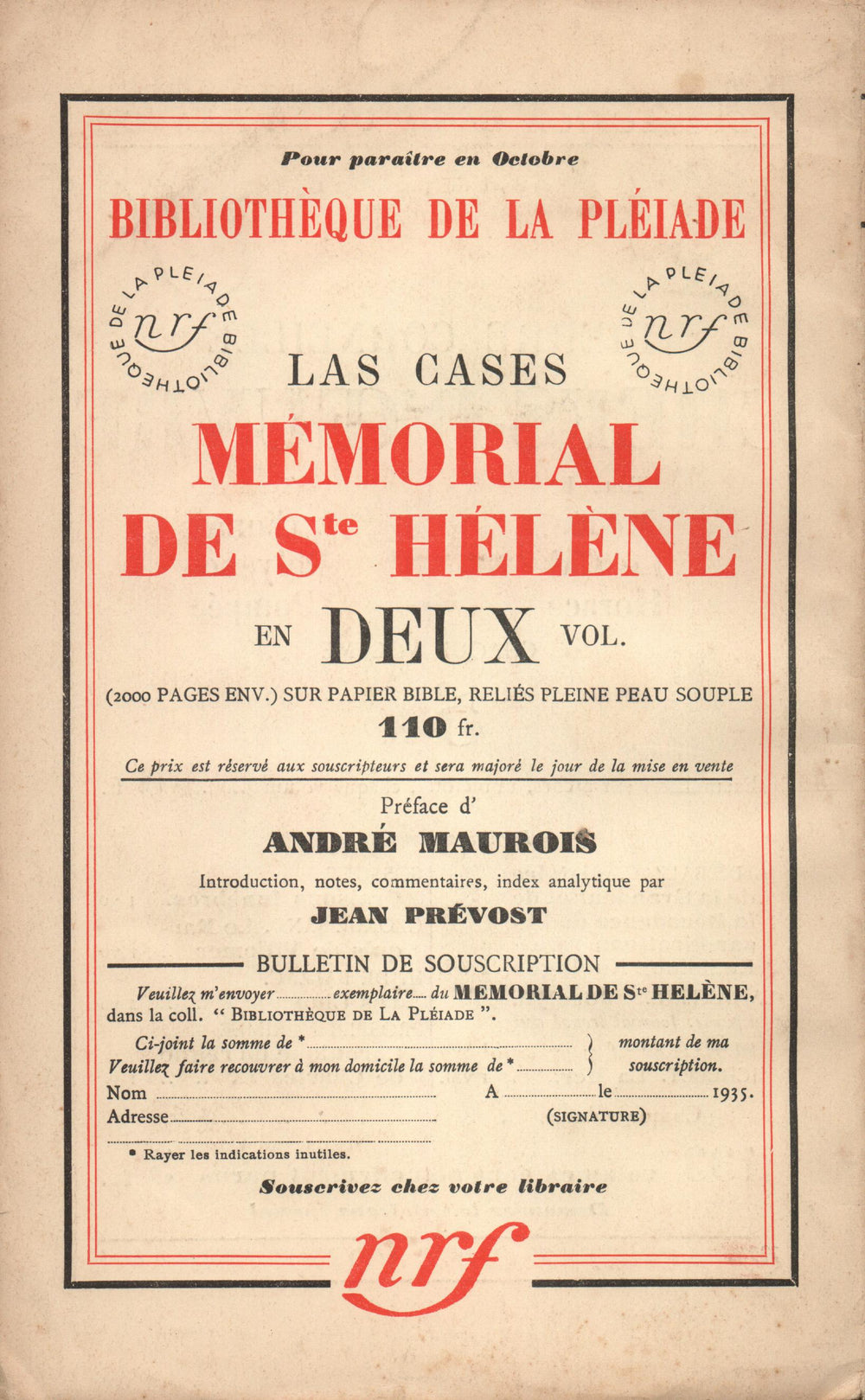 La Nouvelle Revue Française N° 263 (Aoűt 1935)
